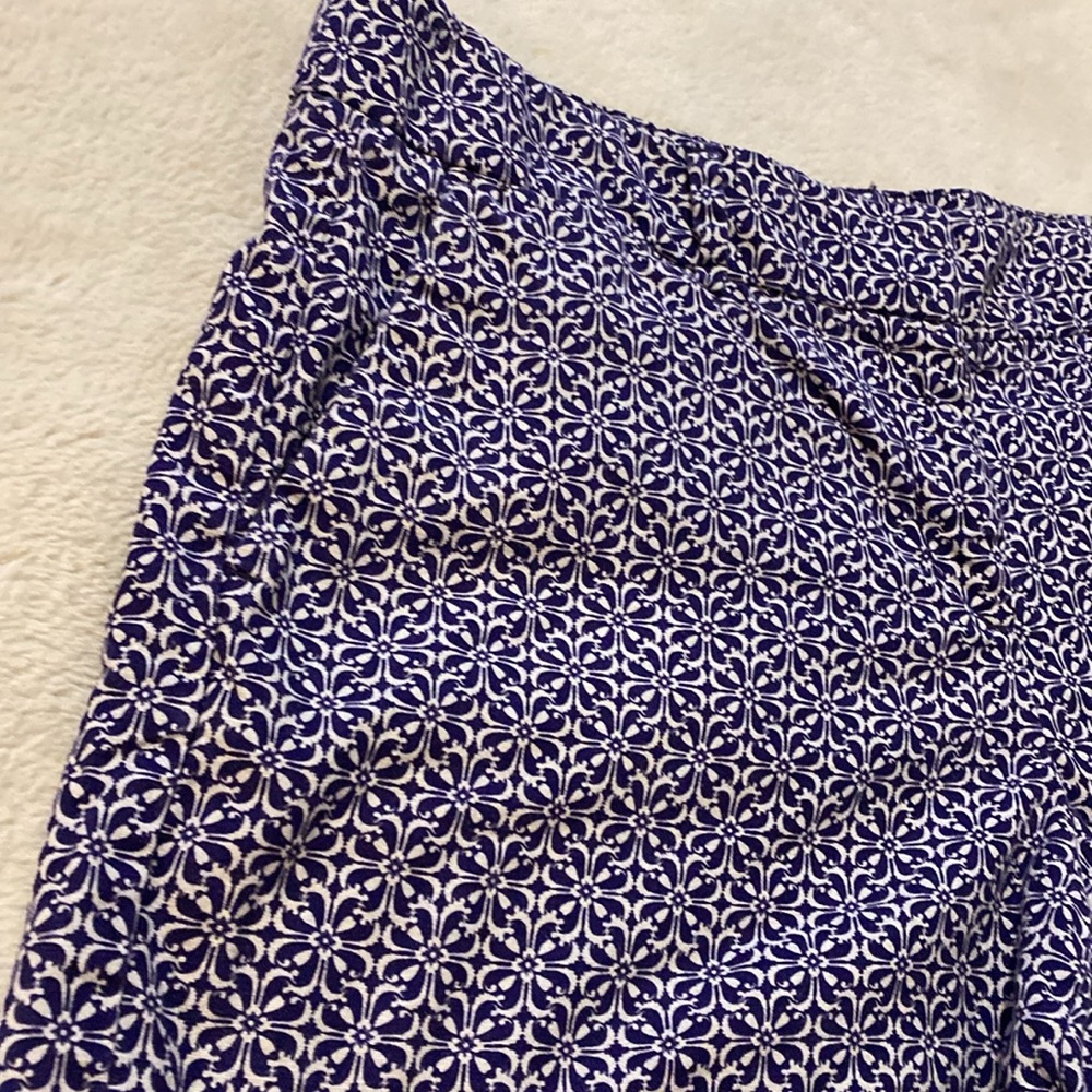 LOFT Blue and White Bermuda Shorts Tailored Cotton Blend - Picture 2 of 5